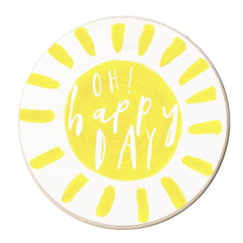 Oh happy day! - personalised beer coaster by Giddy Kipper