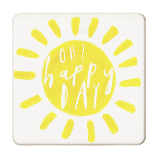 Oh happy day! - personalised beer coaster by Giddy Kipper