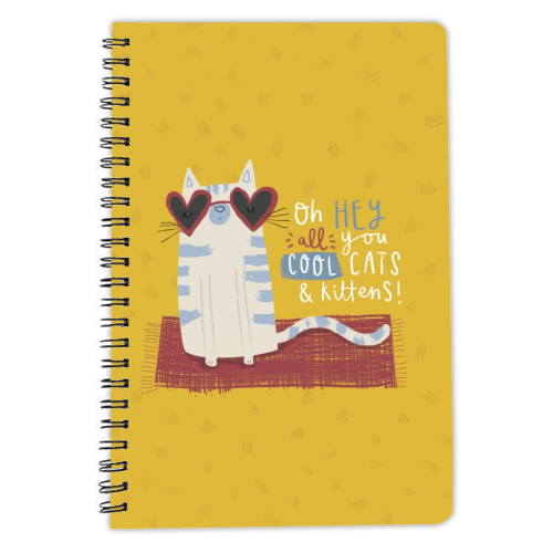 Oh hey all you cool cats and kittens - personalised A4, A5, A6 notebook by Jessica Moorhouse