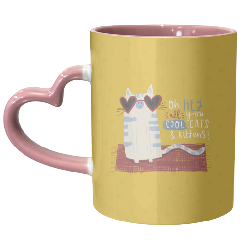 Oh hey all you cool cats and kittens - unique mug by Jess Moorhouse