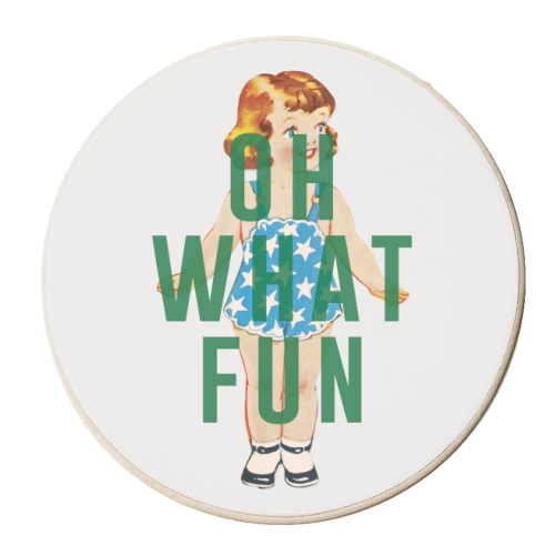Oh What Fun | Girl - personalised beer coaster by The 13 Prints