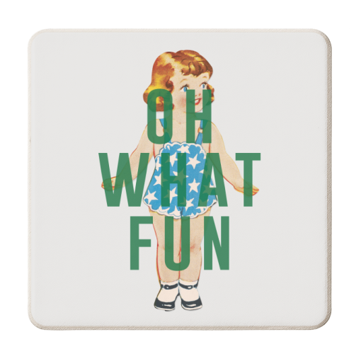 Oh What Fun | Girl - personalised beer coaster by The 13 Prints