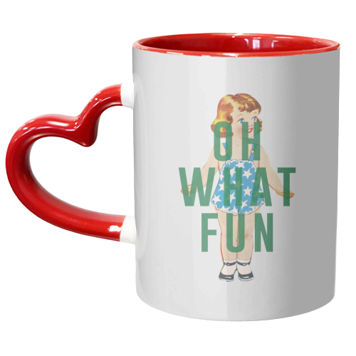 Oh What Fun | Girl - unique mug by The 13 Prints