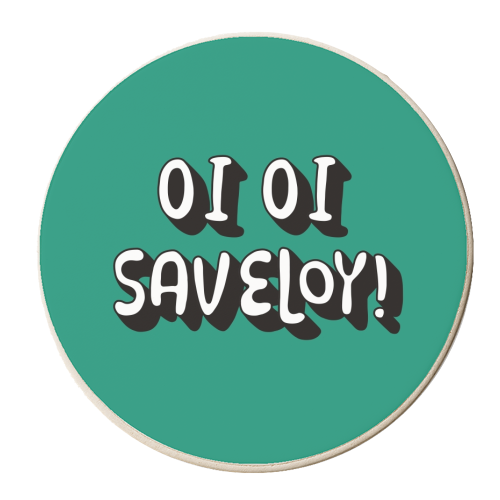 Oi Oi Saveloy funny gift - personalised beer coaster by Giddy Kipper