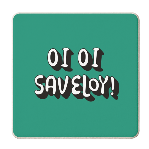 Oi Oi Saveloy funny gift - personalised beer coaster by Giddy Kipper
