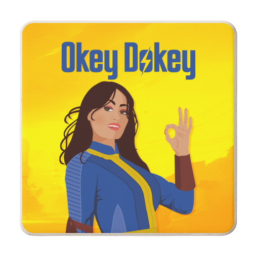 Okey Dokey - personalised beer coaster by Claire Atwood