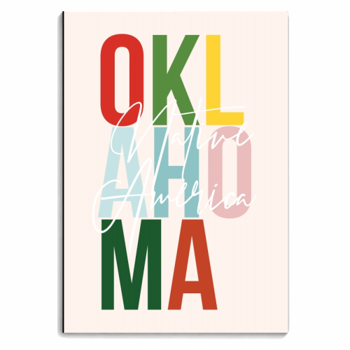 Oklahoma "Native America" Color State - personalised A4, A5, A6 notebook by Toni Scott