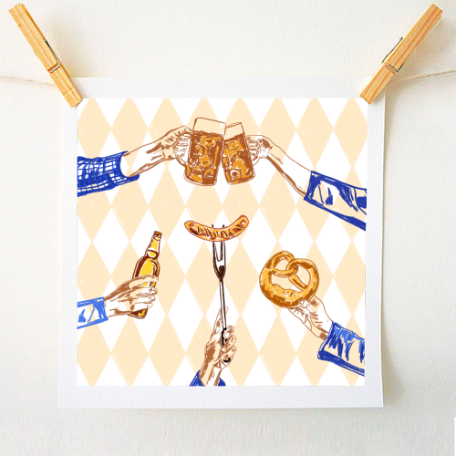 Beer Festival Vintage Illustration - A1 - A4 art print by EZbie