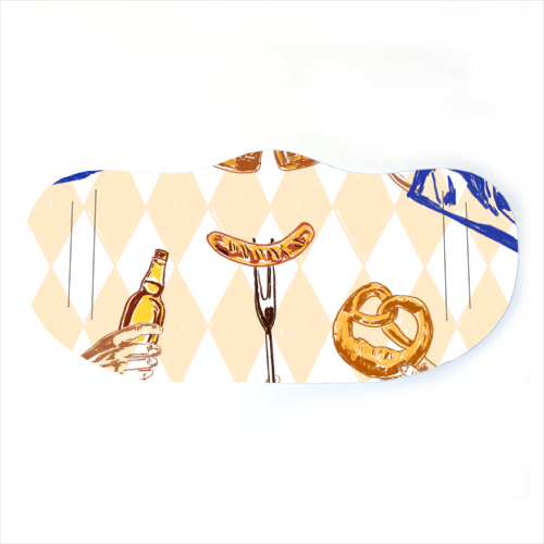 Beer Festival Vintage Illustration - face cover mask by EZbie