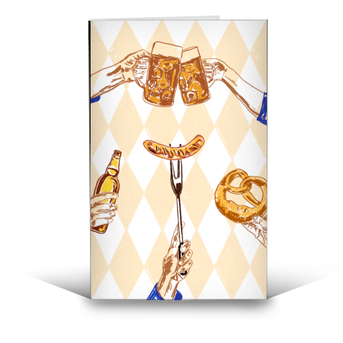 Beer Festival Vintage Illustration - funny greeting card by EZbie