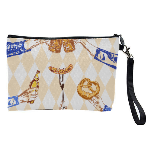 Beer Festival Vintage Illustration - pretty makeup bag by EZbie
