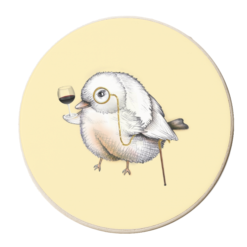 Old Bird 2 - personalised beer coaster by Lizzie Barber