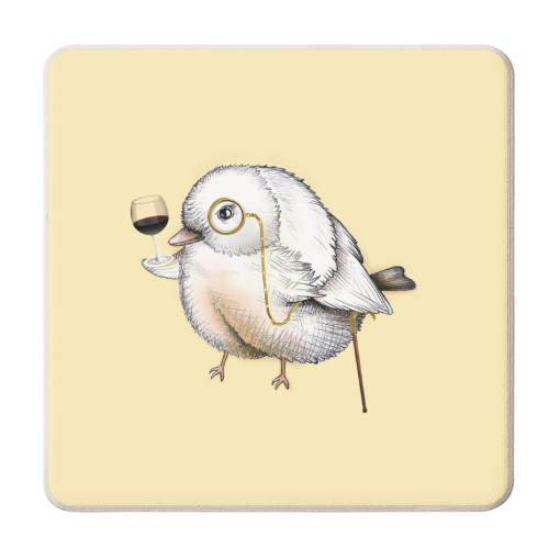 Old Bird 2 - personalised beer coaster by Lizzie Barber