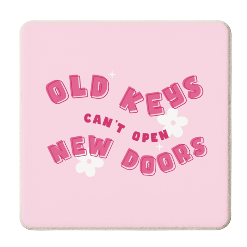 Old keys can't open new doors - personalised beer coaster by The Girl Next Draw