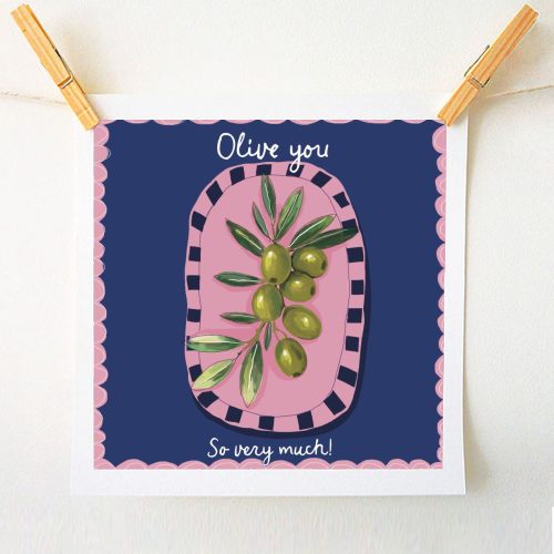 Olive You So Much - A1 - A4 art print by Giddy Kipper