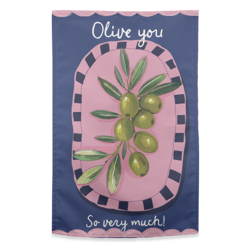 Olive You So Much - funny tea towel by Giddy Kipper