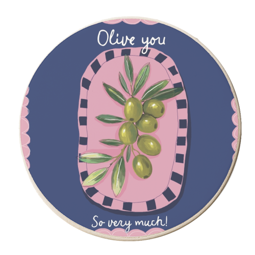 Olive You So Much - personalised beer coaster by Giddy Kipper