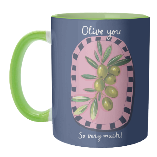 Olive You So Much - unique mug by Giddy Kipper