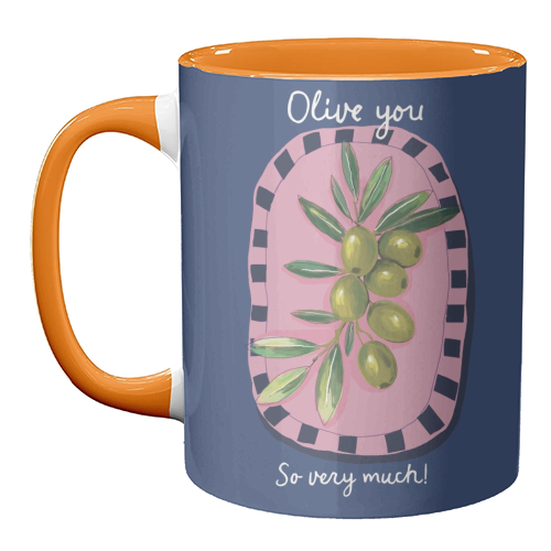 Olive You So Much - unique mug by Giddy Kipper