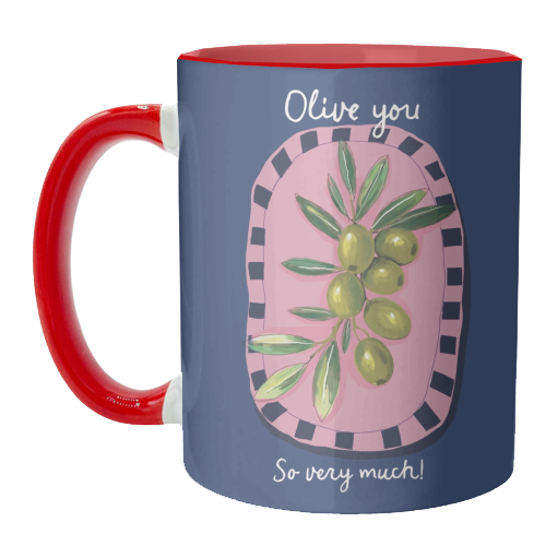 Olive You So Much - unique mug by Giddy Kipper