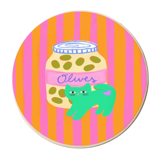 Olives - personalised beer coaster by The Paper Tail