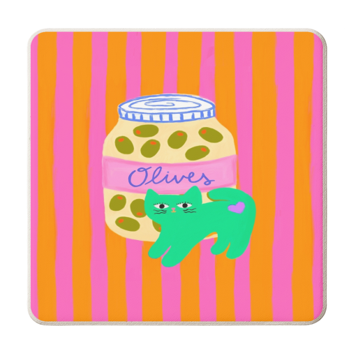 Olives - personalised beer coaster by The Paper Tail