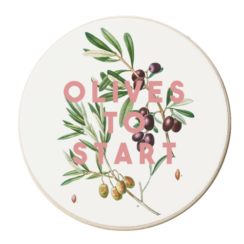 Olives To Start - personalised beer coaster by The 13 Prints