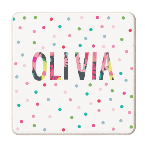 Olivia - personalised beer coaster by The Boy and the Bear