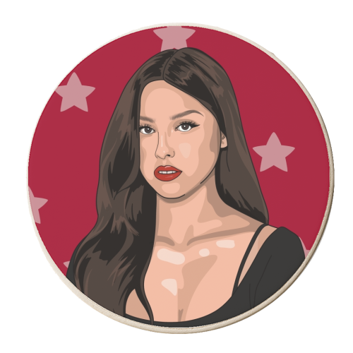 Olivia Rodrigo Guts star - personalised beer coaster by The Girl Next Draw