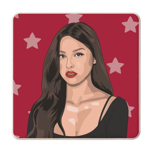 Olivia Rodrigo Guts star - personalised beer coaster by The Girl Next Draw