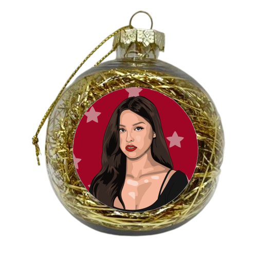 Olivia Rodrigo Guts star - xmas bauble by The Girl Next Draw