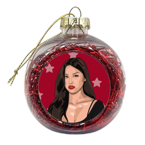 Olivia Rodrigo Guts star - xmas bauble by The Girl Next Draw