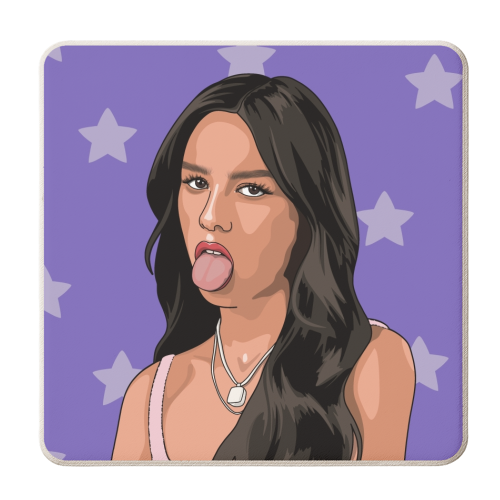 Olivia Rodrigo Sour star print - personalised beer coaster by The Girl Next Draw