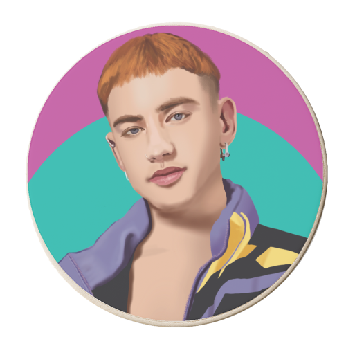 Olly Alexander Illustration Art - personalised beer coaster by AbiGoLucky