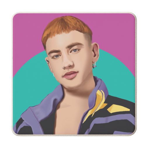 Olly Alexander Illustration Art - personalised beer coaster by AbiGoLucky