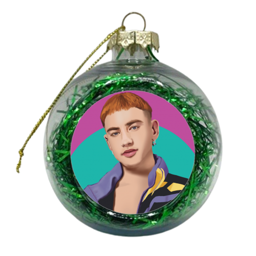 Olly Alexander Illustration Art - xmas bauble by AbiGoLucky