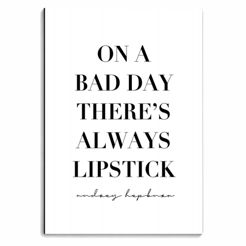 On A Bad Day There's Always Lipstick. -Audrey Hepburn Quote - personalised A4, A5, A6 notebook by Toni Scott