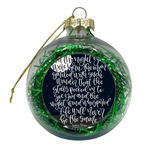 On the night you were born - xmas bauble by Teeny Letters