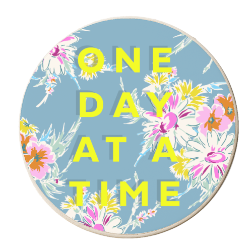 ONE DAY AT A TIME FLORAL - personalised beer coaster by PEARL & CLOVER