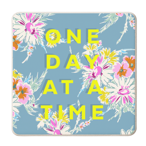 ONE DAY AT A TIME FLORAL - personalised beer coaster by PEARL & CLOVER