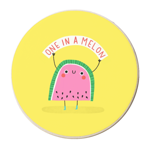 One in a melon - personalised beer coaster by Jessica Moorhouse