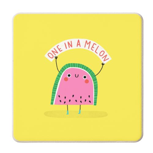 One in a melon - personalised beer coaster by Jessica Moorhouse