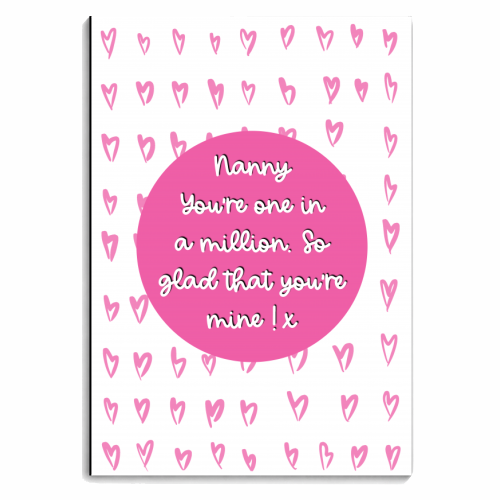 One In A Million Nanny - personalised A4, A5, A6 notebook by Adam Regester