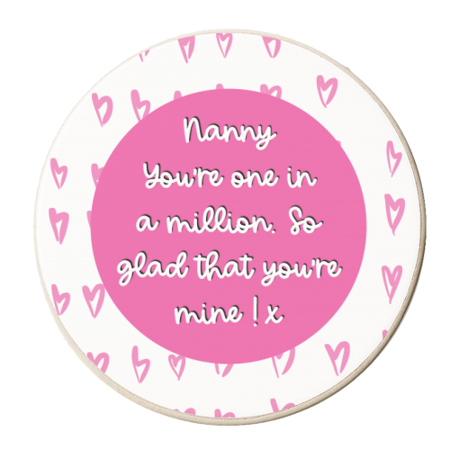 One In A Million Nanny - personalised beer coaster by Adam Regester