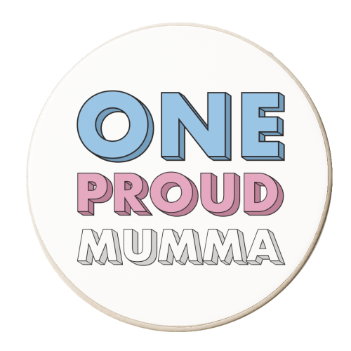 One proud trans mumma - personalised beer coaster by The Girl Next Draw