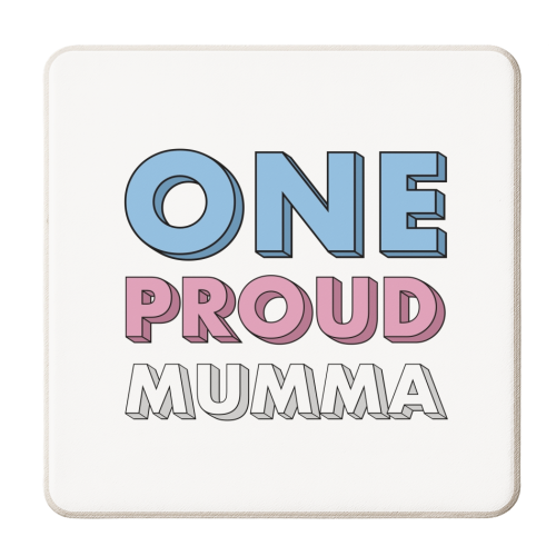 One proud trans mumma - personalised beer coaster by The Girl Next Draw