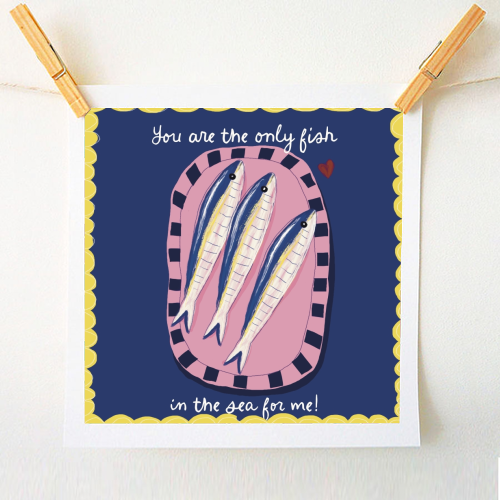 Only fish in the sea for me - A1 - A4 art print by Giddy Kipper