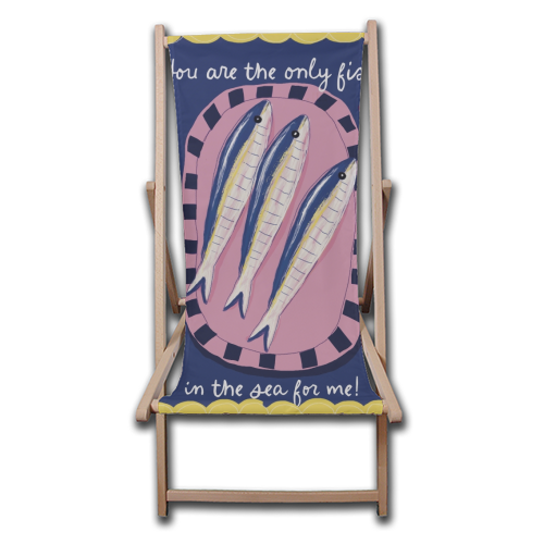 Only fish in the sea for me - canvas deck chair by Giddy Kipper