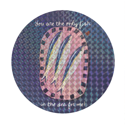 Only fish in the sea for me - Circle Sticker by Giddy Kipper