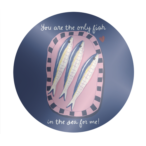 Only fish in the sea for me - Circle Sticker by Giddy Kipper